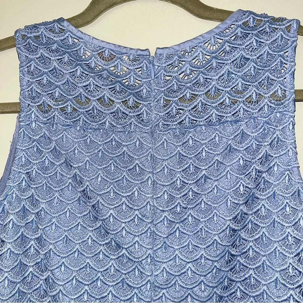 LOFT Blue Crochet Mini Dress Chic and Stylish - Picture 7 of 9